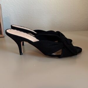 Loeffler Randall Black Suede Mules with Bow Detail